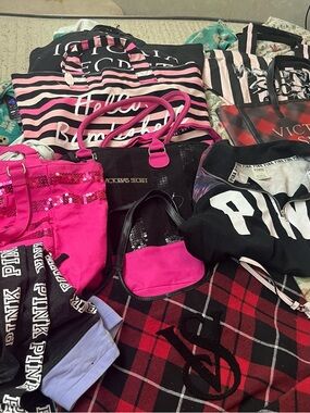 Victoria's Secret Pink and Black Travel Tote Collection